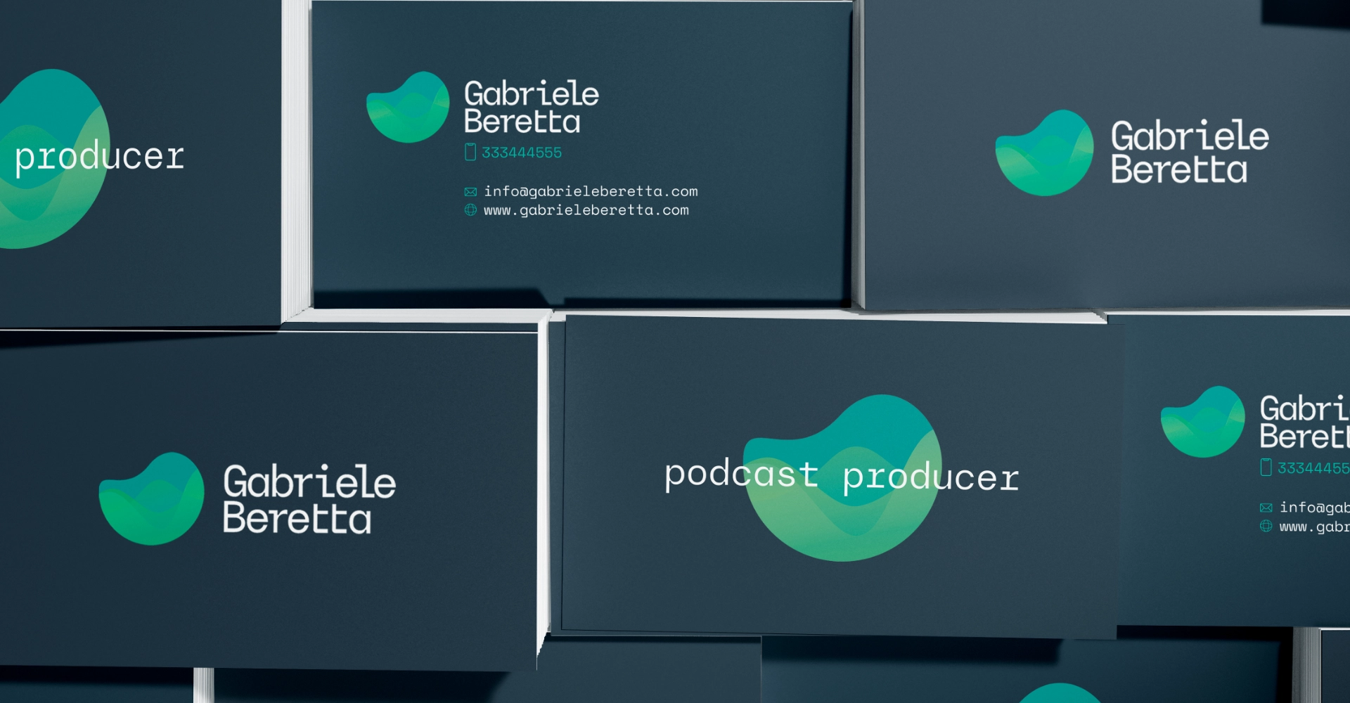 Progettazione del biglietto da visita realizzato con il nuovo logo realizzato per Gabriel Beretta